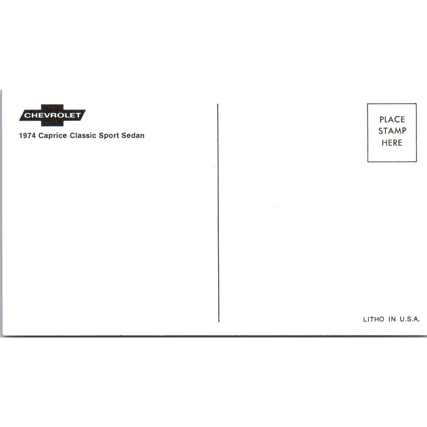 1974 Chevrolet Chevy Caprice Classic Sport Sedan Red Vintage Postcard PC11