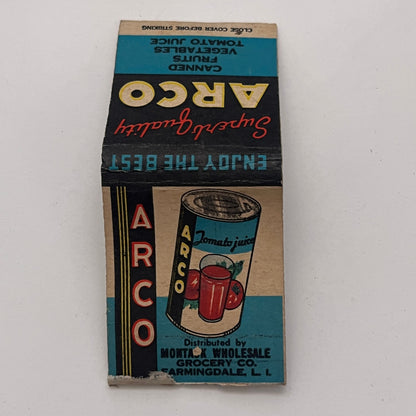 Arco Tomato Juice Montauk Grocery Farmingdale Long Island Matchbook TB8-MB-1