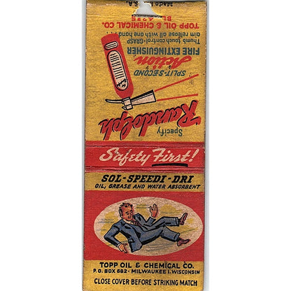 Topp Oil & Chemical Milwaukee Randolph Fire Extinguisher Matchbook Cover SC7-Y9