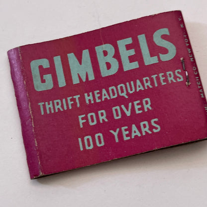 1946 Gimbels Thrift Headquarters Vintage Matchbook Cover TB8-MB3-5