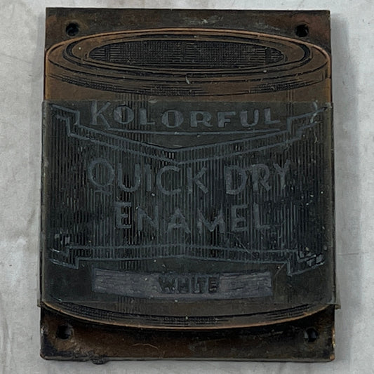 Kolorful Quick Dry Enamel Paint - Vintage Letterpress Printers Block Plate TK3