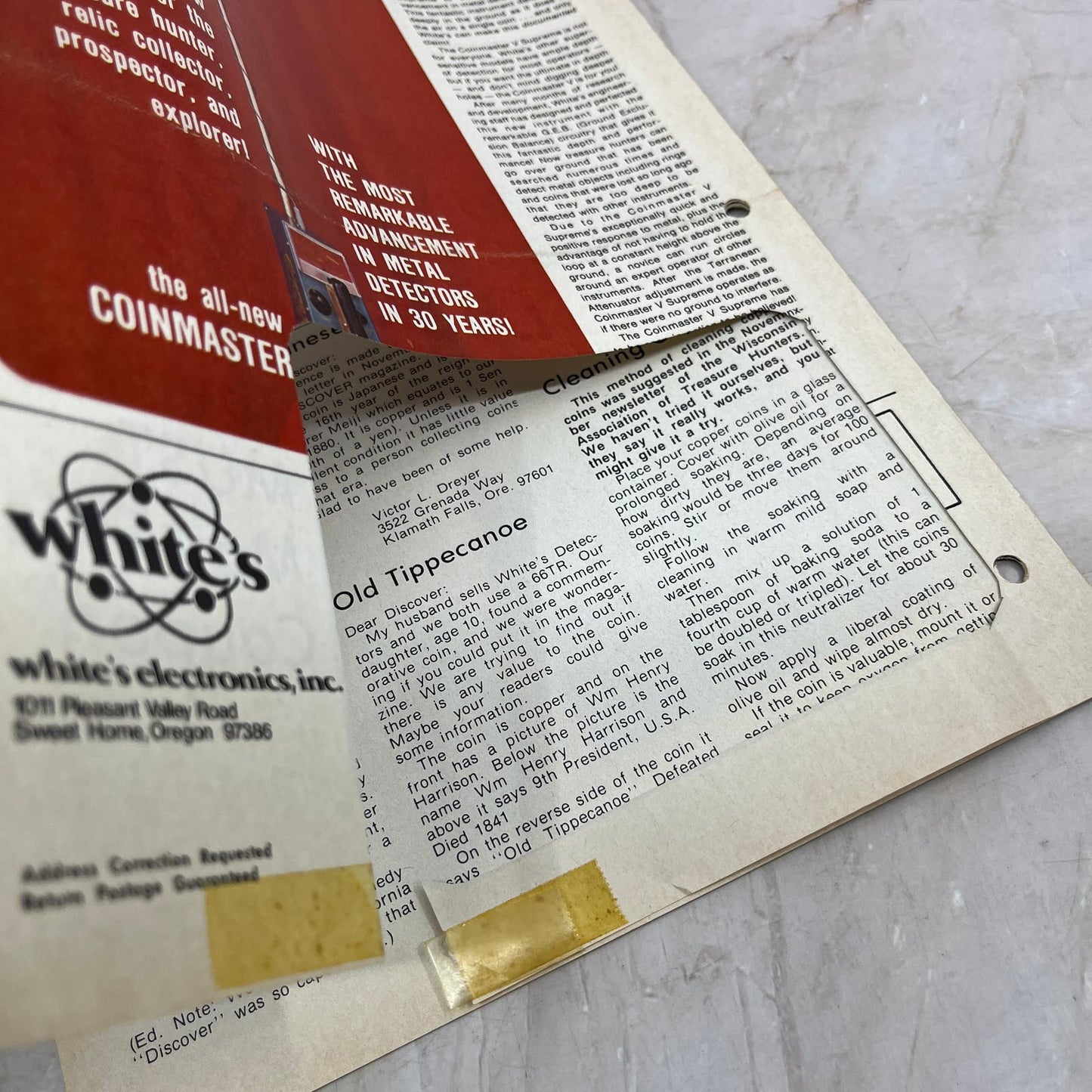 1975 Jan/Feb White's Electronics Discover Newsletter Metal Detector Treasure M19
