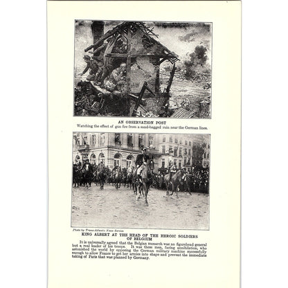 The Flanders Mud, King Albert at Belgium 1919 WWI Print AG1-2