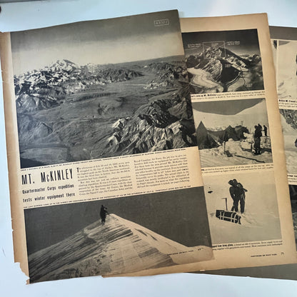 Mt. McKinley Quartermaster Corps Expedition 3 Pages 1940s WWII Era Article V30-1