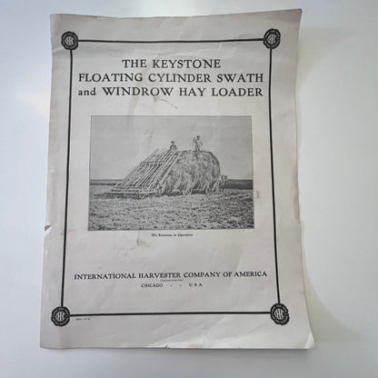 Keystone Floating Cylinder & Hay Loader International Harvester Leaflet K23