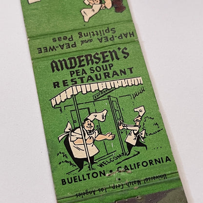 Andersen's Pea Soup Restaurant Buellton CA Vintage Matchbook Cover TB6-MB1-15