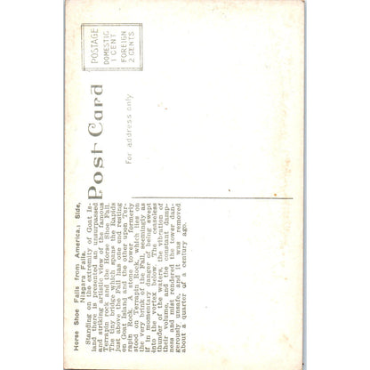 c1910 Horse Shoe Falls Goat Island Niagara Falls NY Original Postcard PC10