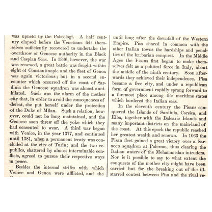 Cathedral of Pisa and Leaning Tower 1911 Engraving Print AF5-7