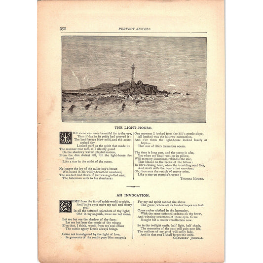 The Light-House Thomas Moore, An Invocation Chambers' Journal 1884 Poem TA5-CJ-5