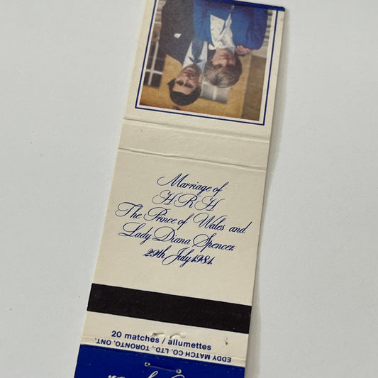 1981 Marriage of Prince Charles & Lady Diana Vintage Matchbook Cover TB6-MB1-14