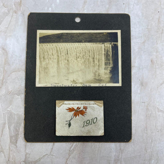 1910 Miniature Calendar and Photo of Sweetwater Dam California TI8-S5