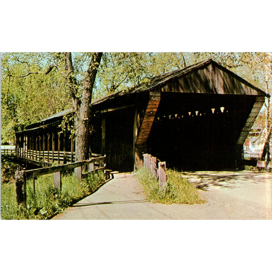 Newton Falls Trumbull County Bridge Covered Bridge Postcard PC6
