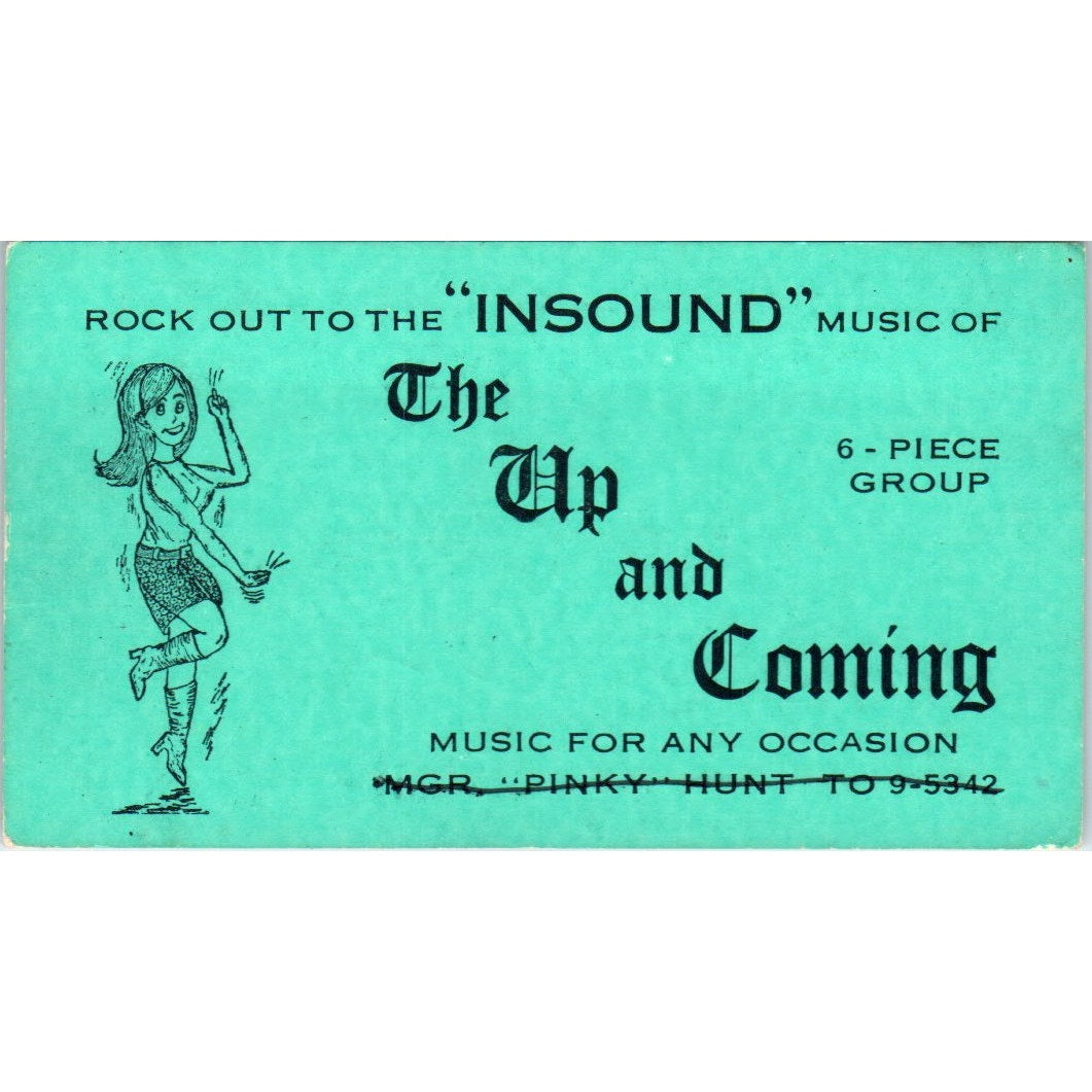 The Up and Coming Insound Music Ric Williams CA Vintage Business Card SE3-B6