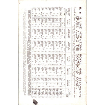 1925 B&N Line Norwegian Royal Mail Steamships Norway Travel Guide Book AF7-E1