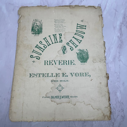 Sunshine and Shadow Reverie Estelle E Vore Nee Holt 1884 Sheet Music V16