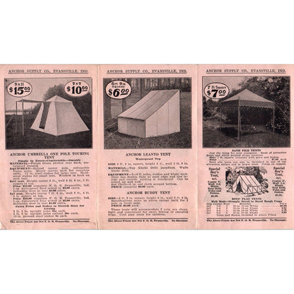 1933 Anchor Supply Co Evanston IN Awnings Tents Covers Catalog Booklet AD8-R3