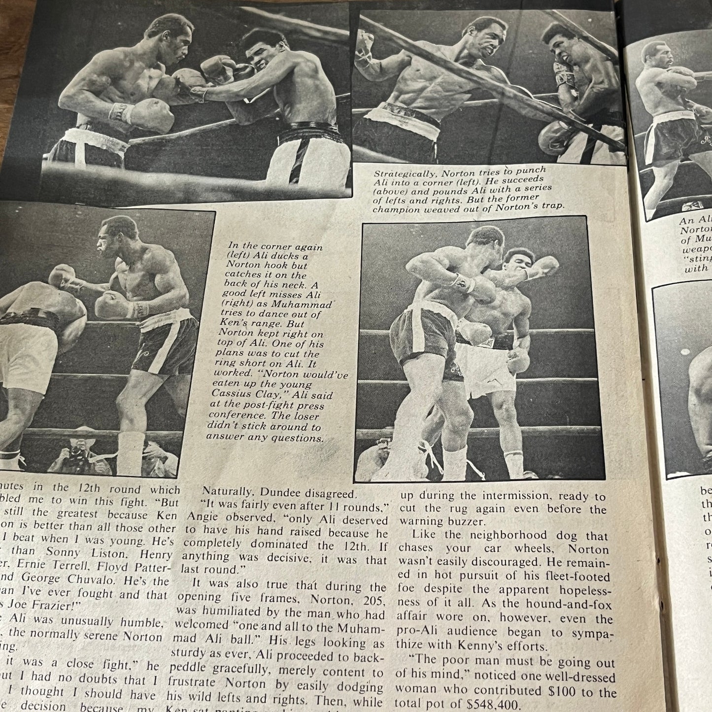 Muhammad Ali Vs Ken Norton Battle of Broken Jaw Fight Recap 4 Pages 1974 AG1-10