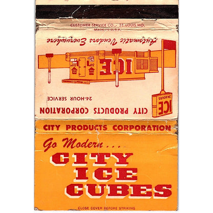 City Ice Cubes Automatic Vendors Equipment Vintage Matchbook TB6-MB2-13