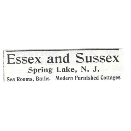 Essex and Sussex Spring Lake NJ Cottages c1918 Original Advertisement AE5-SV5