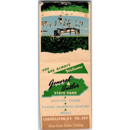 General Butler State Park Carrollton KY Vintage Matchbook Cover SD4-Y8