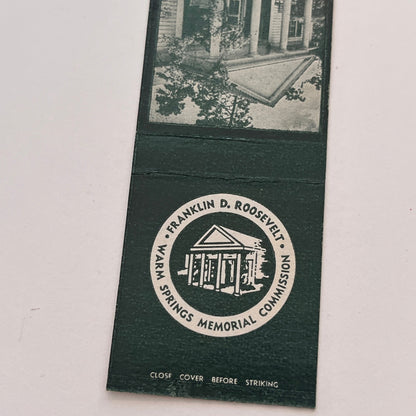 The Little White House Warm Springs GA FDR Vintage Matchbook Cover MB59-2