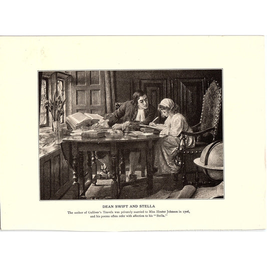 Dean Swift and Della Ester Johnson Margaret Dicksee Vintage Art Print 6x9 V12