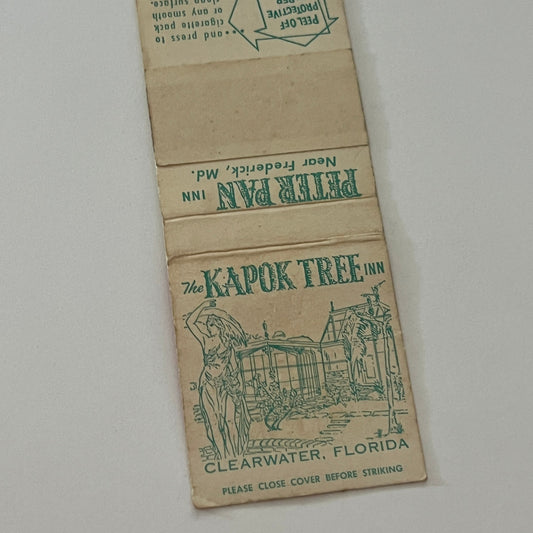 The Kapok Tree Inn Clearwater FL, Peter Pan Inn Frederick MD Matchbook TB6-MB2-4