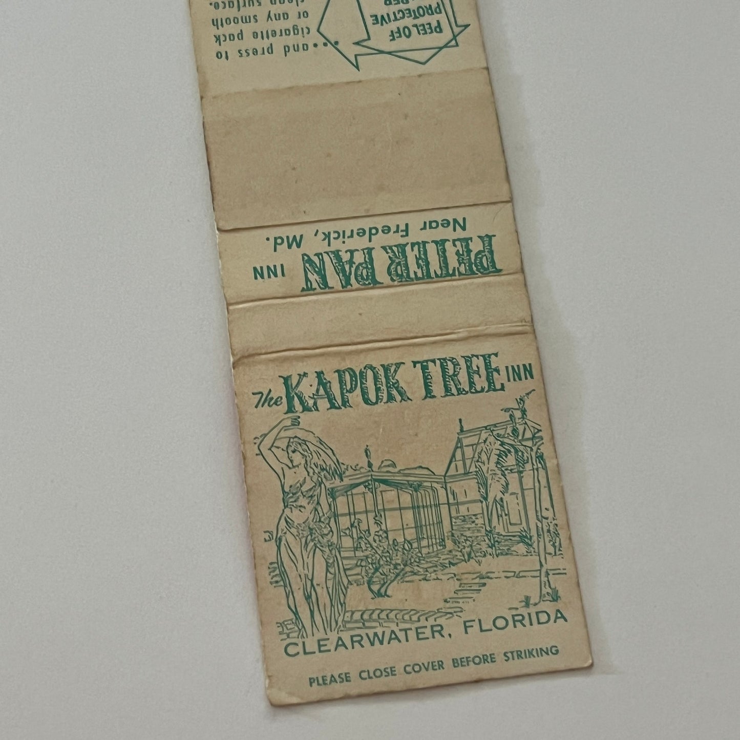 The Kapok Tree Inn Clearwater FL, Peter Pan Inn Frederick MD Matchbook MM5-9