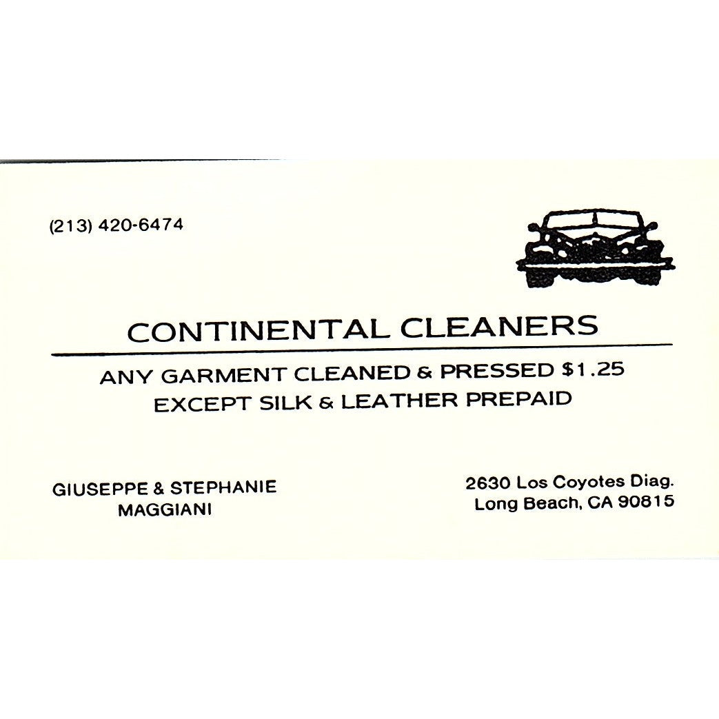 Continental Cleaners Guiseppe & Stephanie Maggiani Long Beach CA Card SF3-B5