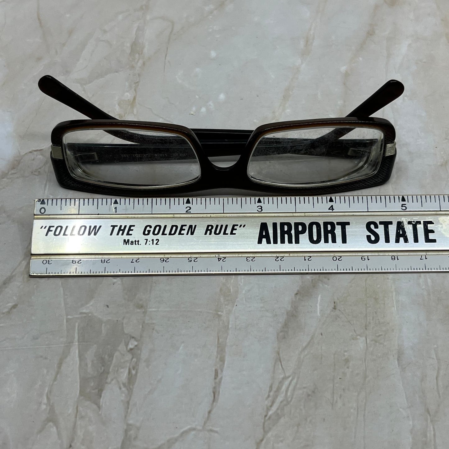 Vintage Prada Brown Silver Trim Sunglasses Eyeglasses Frames TD5G4-9