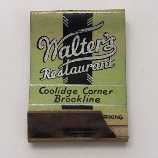 Walter's Restaurant Coolidge Corner Brookline Vintage Matchbook Cover TB8-MB-1