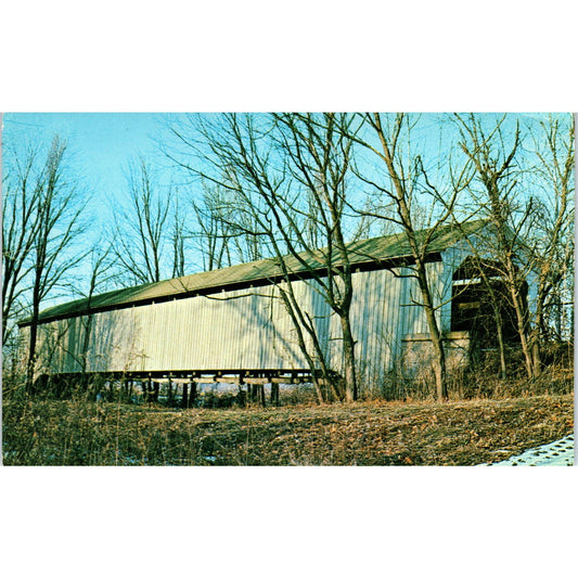 State Sanitorium Bridge Parke County IN Vintage Covered Bridge Postcard PC16