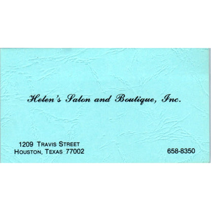 Helen's Salon and Boutique Inc Houston TX Vintage Business Card SD8-B12