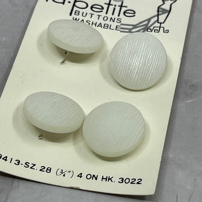 Vintage Lot of 4 La Petite Matte White Size 28 3/4 Buttons #3022 SE2