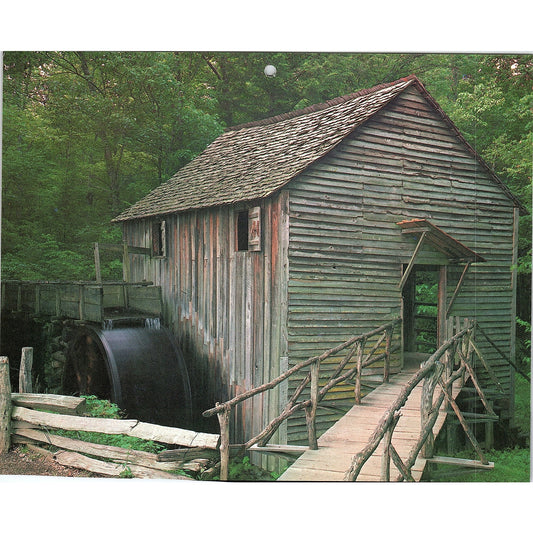 Cades Cove Historic Grist Mill Smoky Mountains Vintage Art Print 7x8 V19