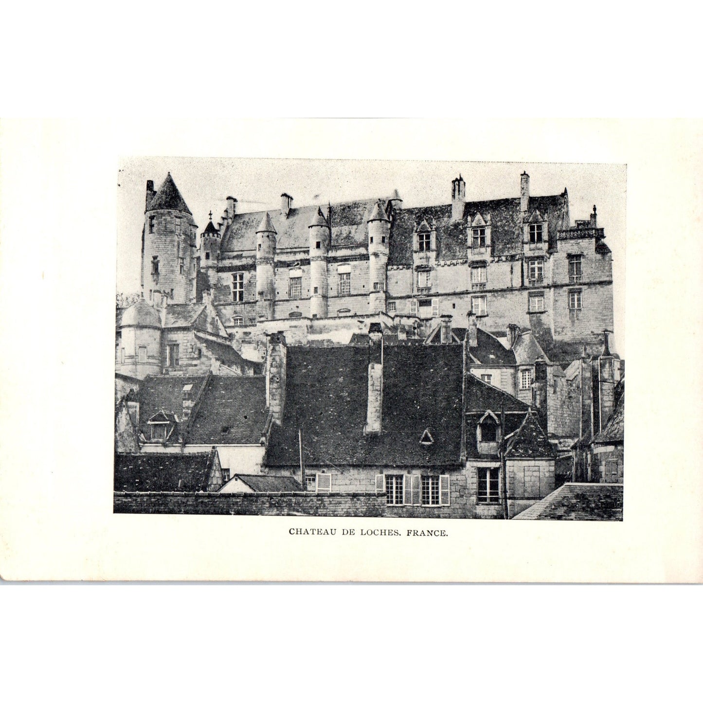 Château De Loches France 1901 Original Print AD8-H8