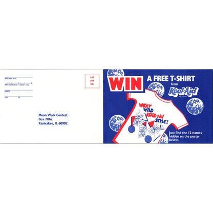 Kool-Aid Moon Walk T-Shirt Contest Postal Mailing Card Blank 1989 SAH7-H1