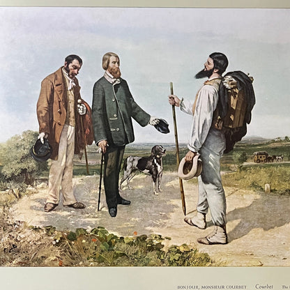 Vintage Courbet - Bonjour, Monsieur Courbet Lithograph Art Print 9x12 V4
