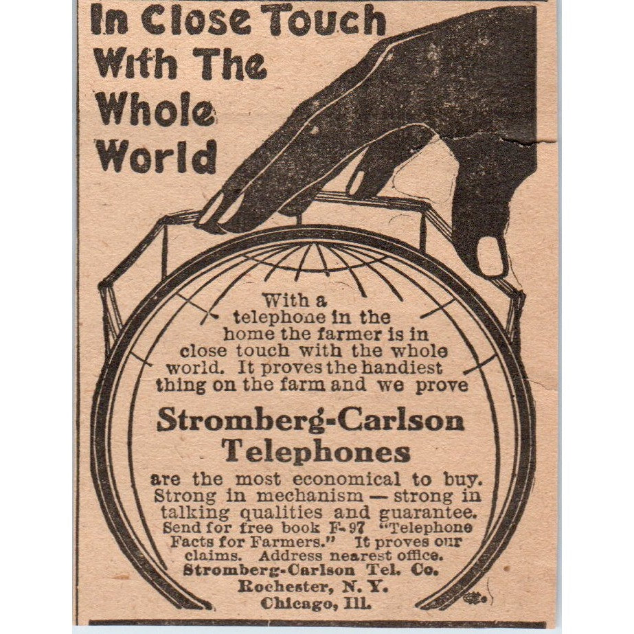 Stromberg-Carlson Telephone Co Rochester Chicago 1905 Magazine Ad AF1-NH3