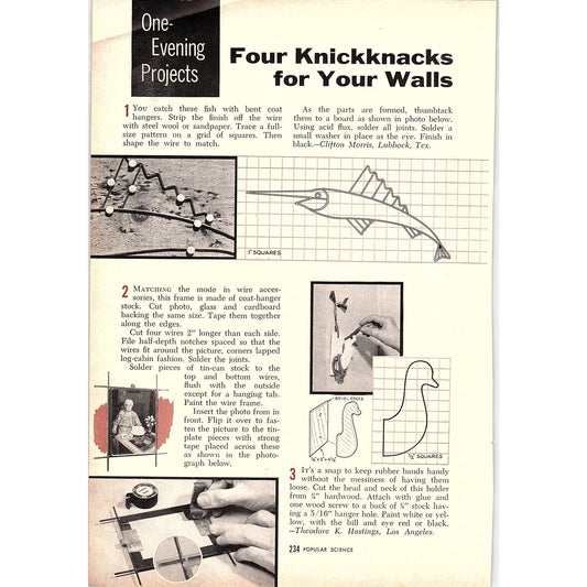 One-Evening Projects - Four Knickknacks For Your Walls 2-Page 1955 Article AG1-4