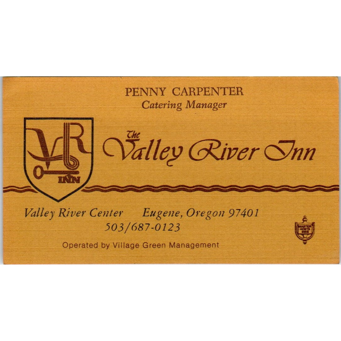 Valley River Inn Penny Carpenter Eugene OR Vintage Business Card SE3-B1