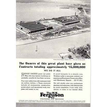 The H.K. Ferguson Co Engineers & Builders Western Electric Co Baltimore Ad V1-8