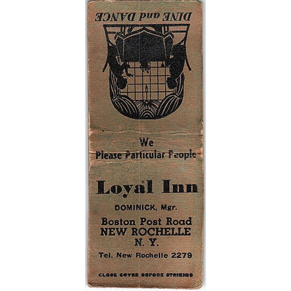 Loyal Inn New Rochelle NY Vintage Matchbook Cover SC7-Y1
