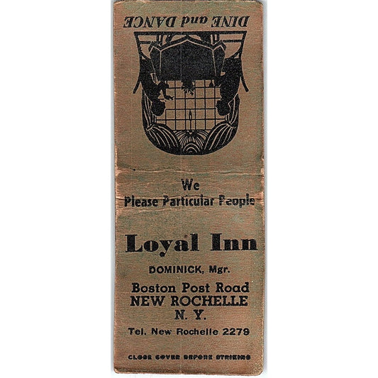 Loyal Inn New Rochelle NY Vintage Matchbook Cover SC7-Y1