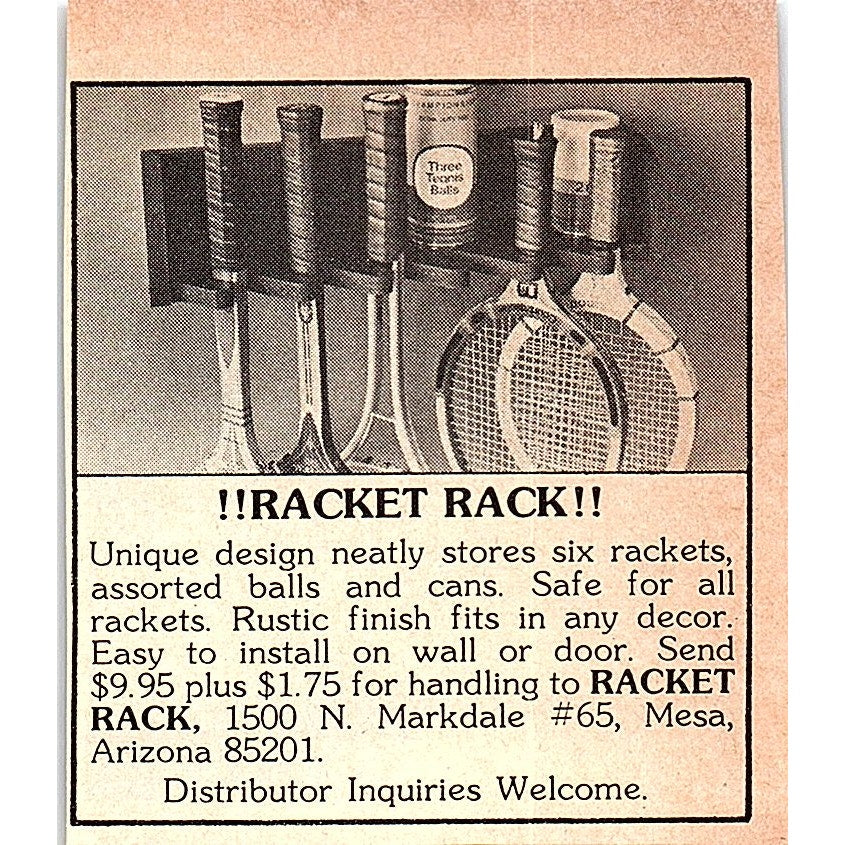Teni-Gard Stops Tennis Racquet Damage Davis Empire N. Quincy MA 1977 Ad AF3-Q3