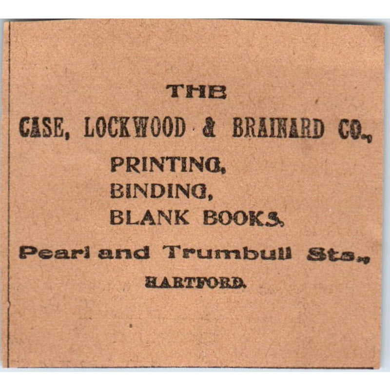 The Case, Lockwood & Brainard Co Printing Hartford 1901 Newspaper Ad AD8-HS7