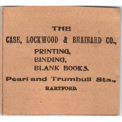 The Case, Lockwood & Brainard Co Printing Hartford 1901 Newspaper Ad AD8-HS7