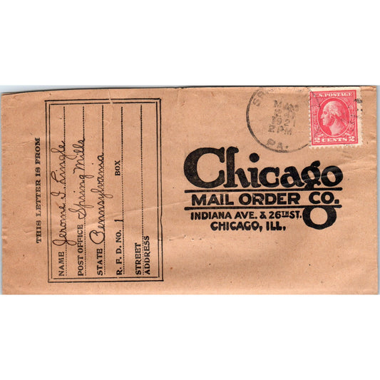 1921 Chicago Mail Order Co Advertising Envelope AD8-R2