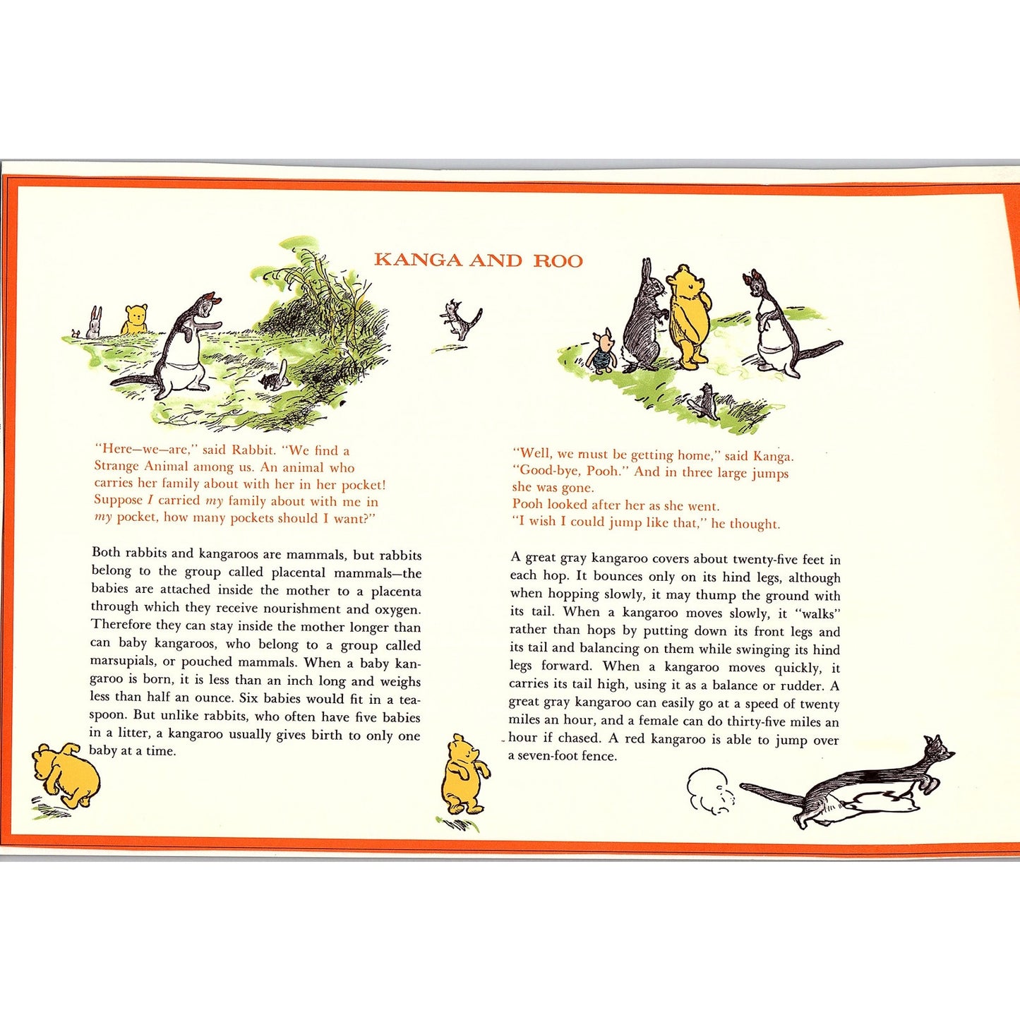 Vintage Winnie the Pooh - Kanga and Roo Vintage Art Print 7.5x11 V6