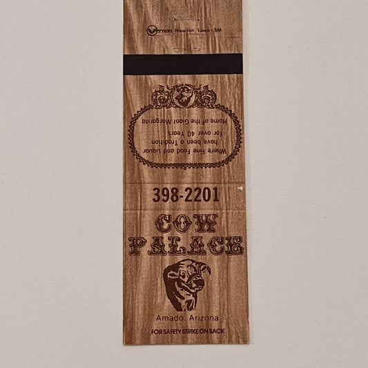 Cow Palace Amado Arizona Vintage Matchbook Cover TB6-MB2-2